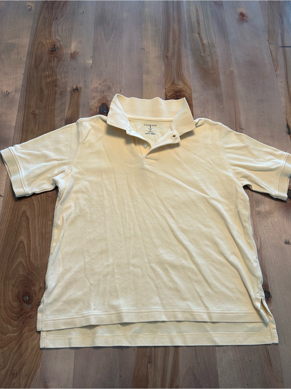 Lands' End Kids Light Yellow Short Sleeve Polo